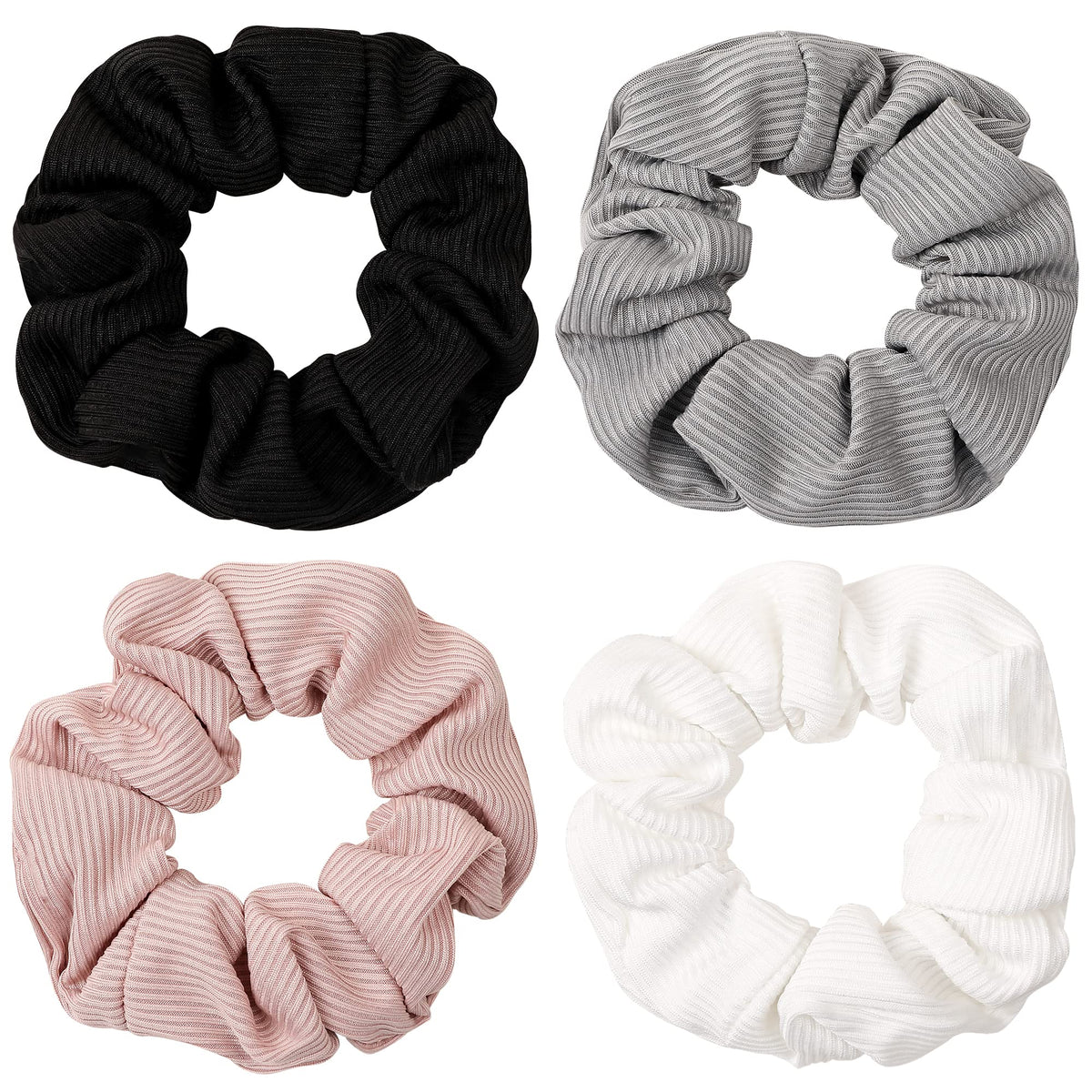 Ivyu Scrunchies en tissu doux pour cheveux sans tiraillement.
