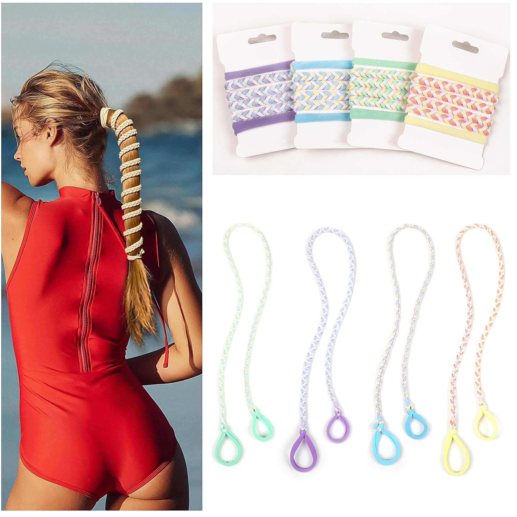 Ivyu serre-cheveux sport tresse multicolore pour entraînement
