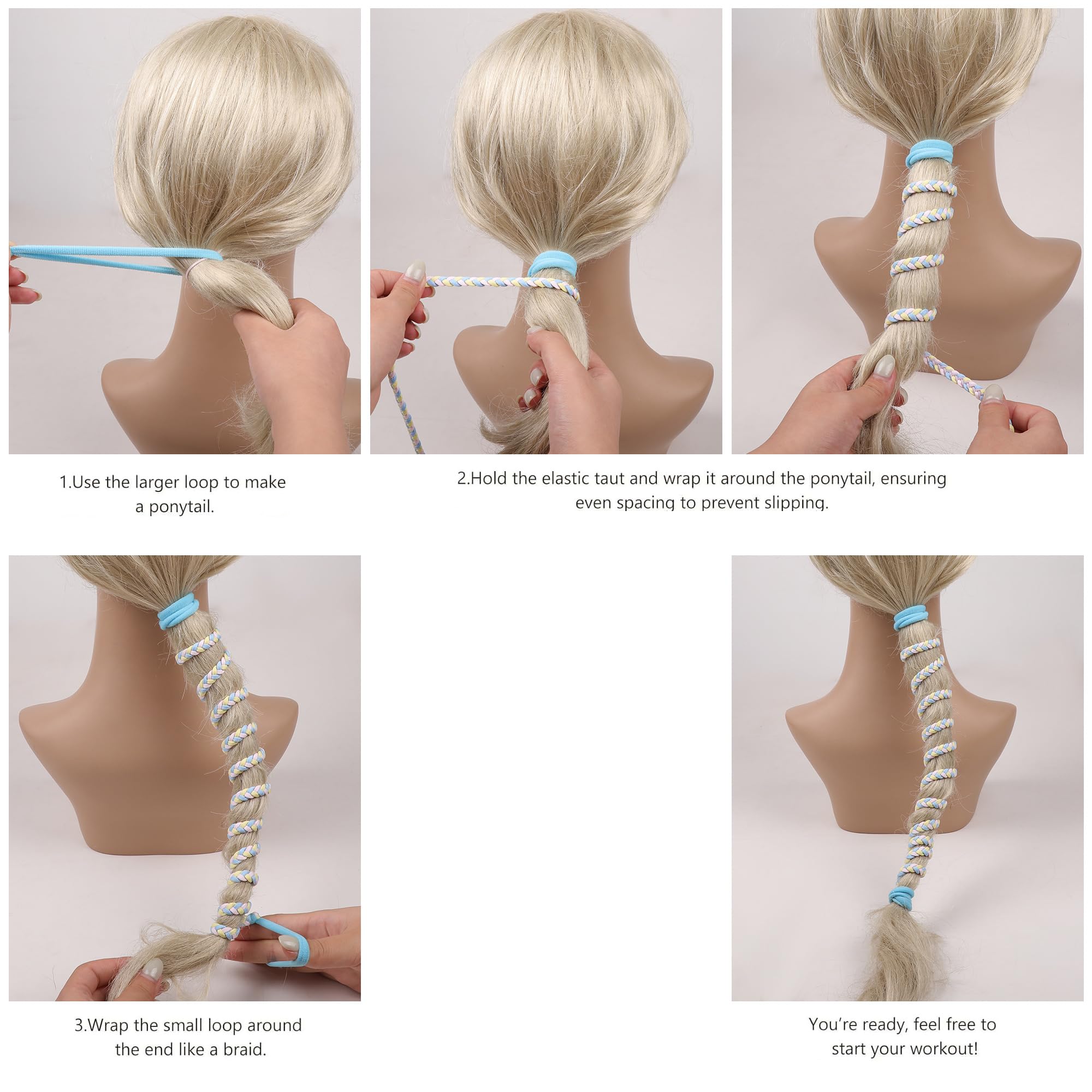 Ivyu serre-cheveux sport tresse colorée, texture durable