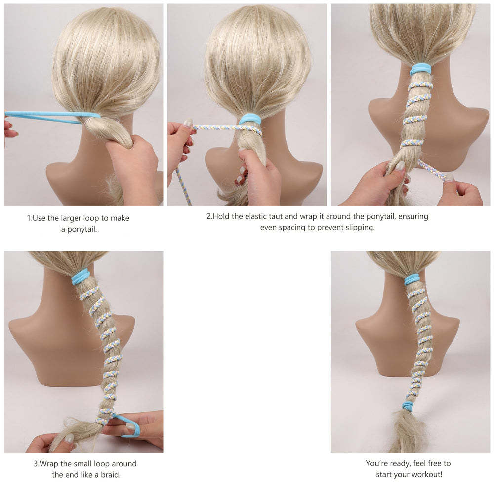 Ivyu serre-cheveux sport tresse colorée, texture durable