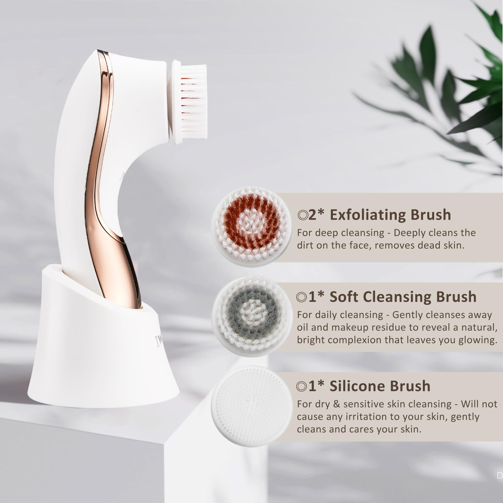 Brosse visage douce IWEEL pour un nettoyage quotidien délicat