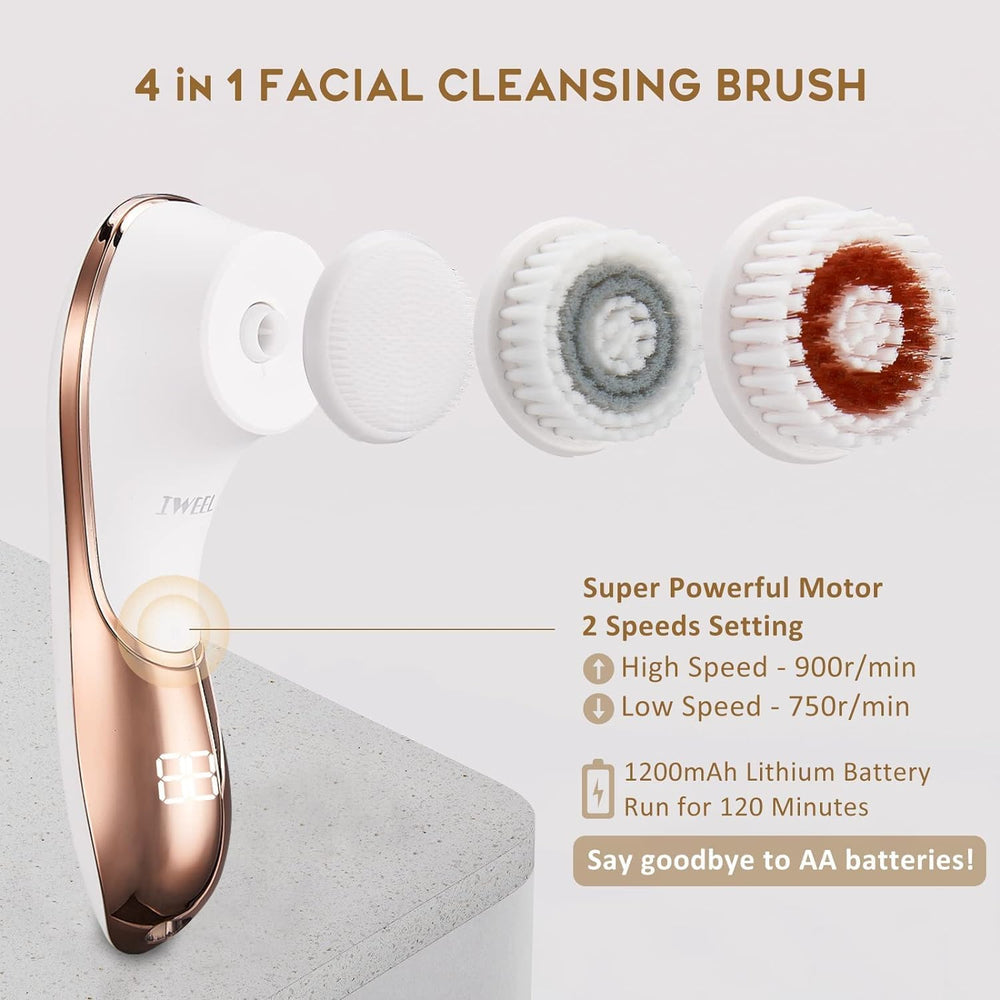 IWEEL brosse visage quatre têtes exfoliantes pour tous les types de peau nettoyage ciblé