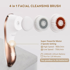 IWEEL brosse visage quatre têtes exfoliantes pour tous les types de peau nettoyage ciblé