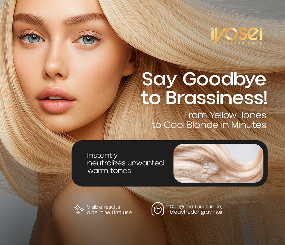 Texture crème IYOSEI Blond Art Violet, soin nourrissant.