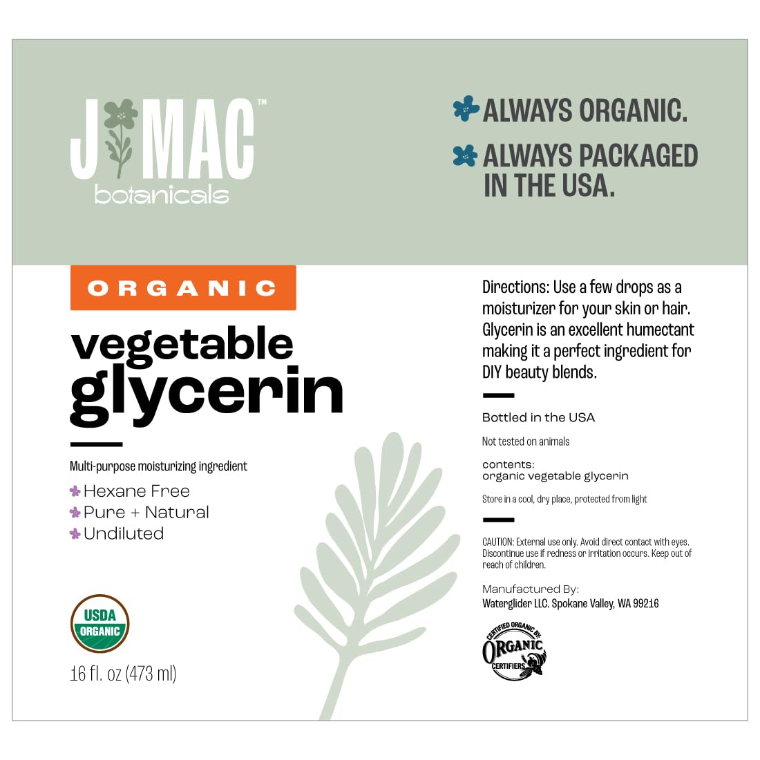 Utilisation polyvalente pour soins peau et cheveux J MAC BOTANICALS.