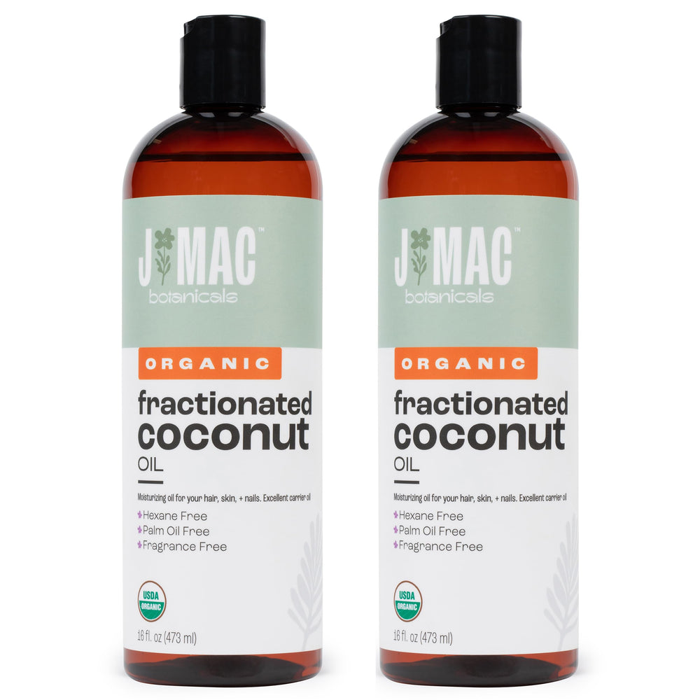 J MAC BOTANICALS Huile Coco Fractinee, bouteille 32 onces, idéale pour diluer des huiles essentielles.