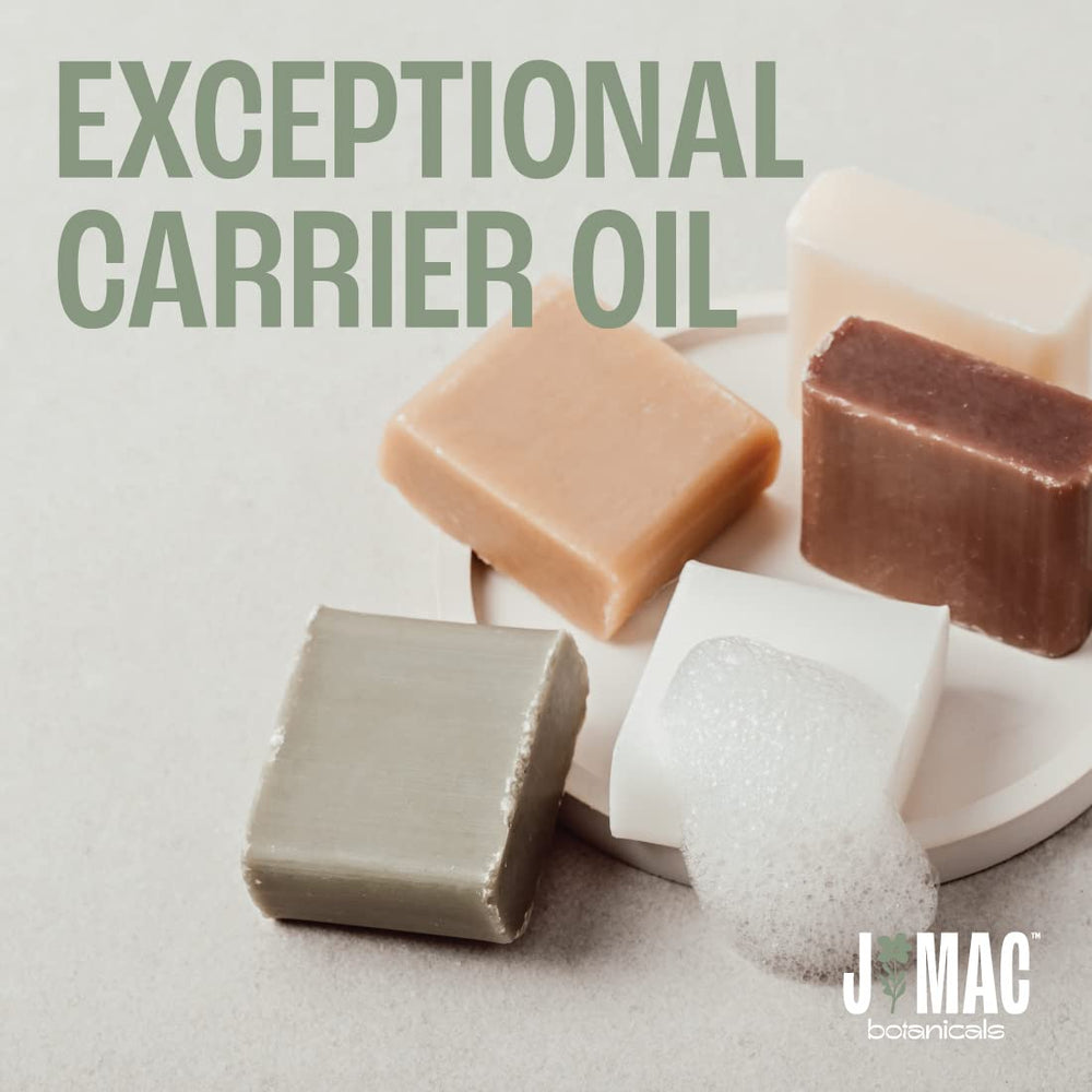 J MAC BOTANICALS huile coco fractionnée – emballage en verre, produit biologique et naturel.