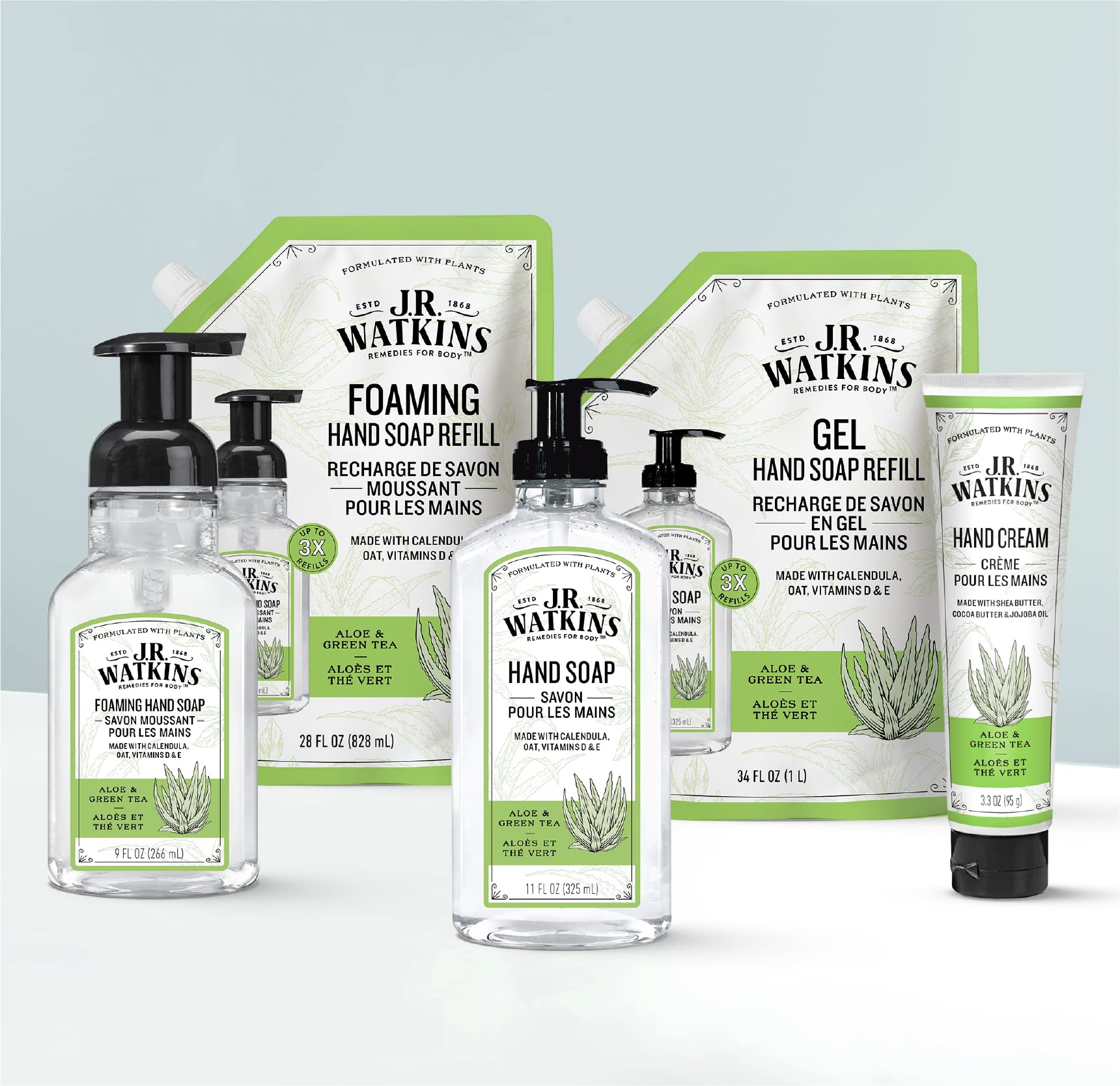 Texture mousse légère du savon J.R. Watkins pour nettoyer sans agresser.