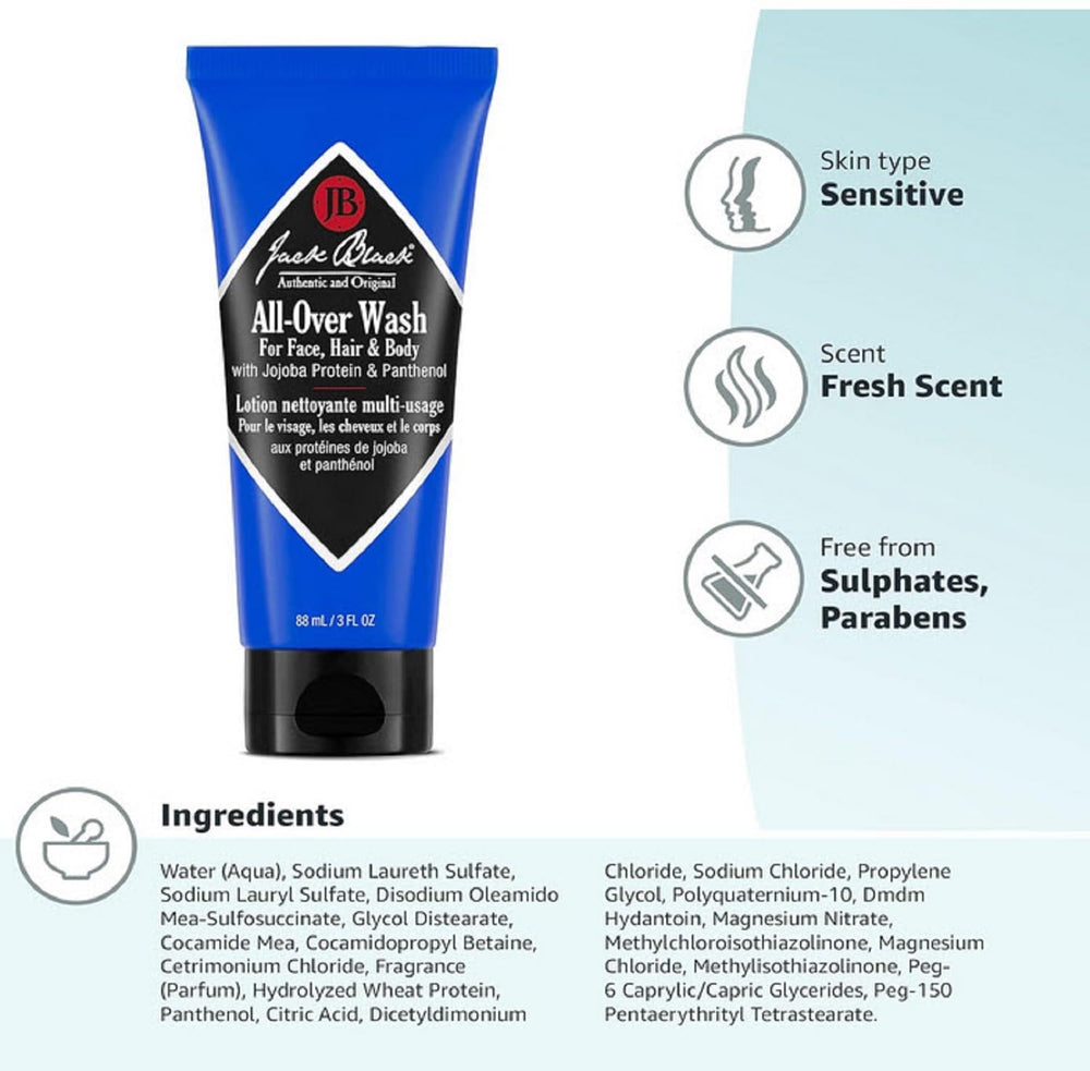 Jack Black All-Over Wash : format généreux, usage quotidien pratique.