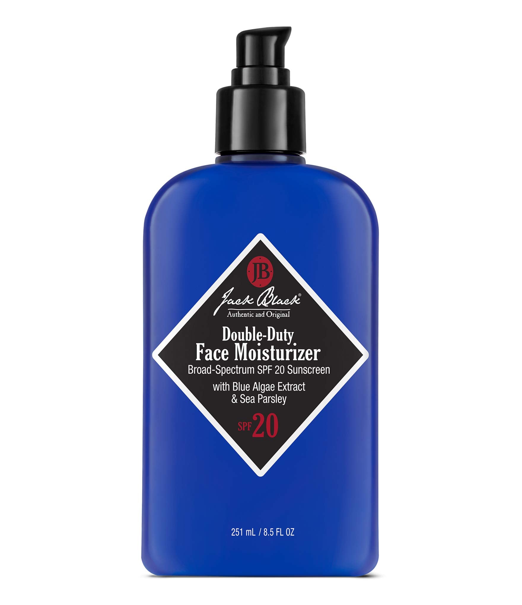 Jack Black Double-Duty visage: flacon SPF 20, protection solaire quotidienne pour le visage.