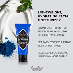 Texture crème légère de Jack Black Double-Duty sur peau nette et protégée