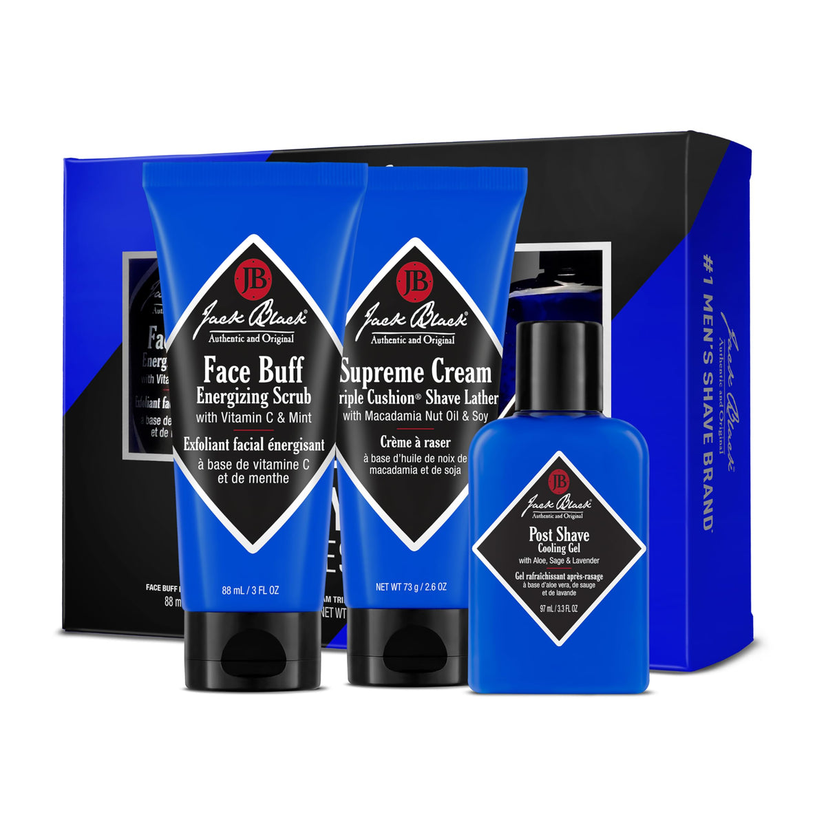 Jack Black ensemble rasage 3 indispensables – routine rapide et efficace
