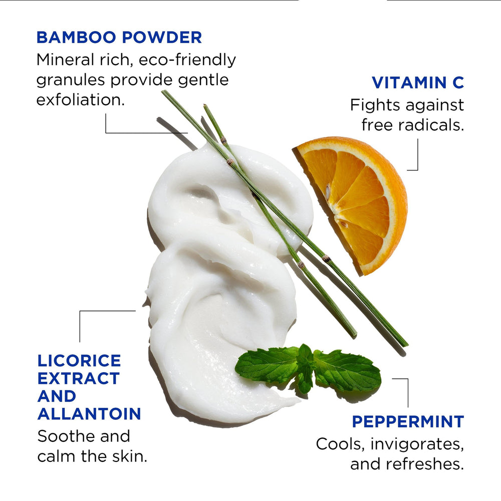 Jack Black Face Buff Energizing Scrub, petits grains exfoliants doux pour la peau.