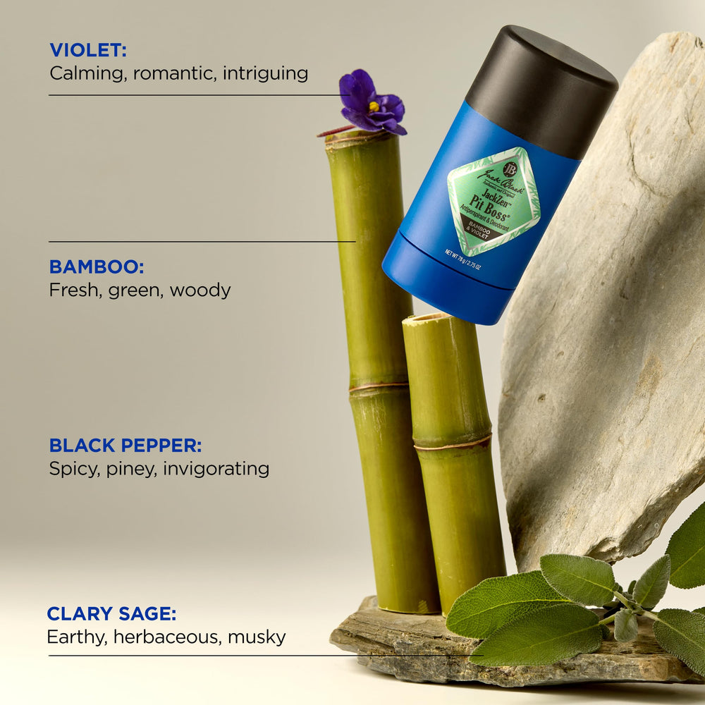 Notes de milieu bambou-sauge-violette pour une ambiance zen.