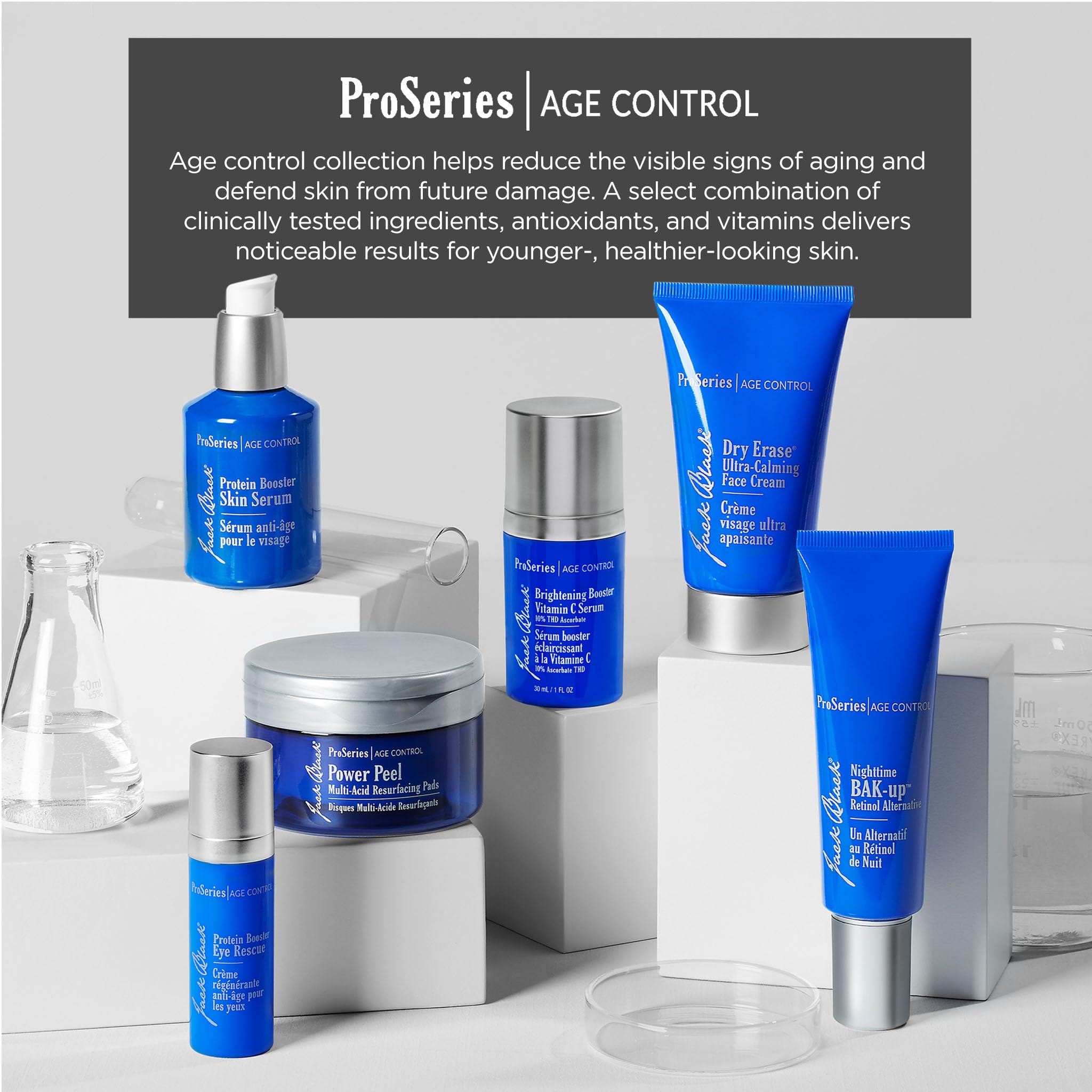 Emballage du sérum ProSeries Jack Black, design professionnel et compact.