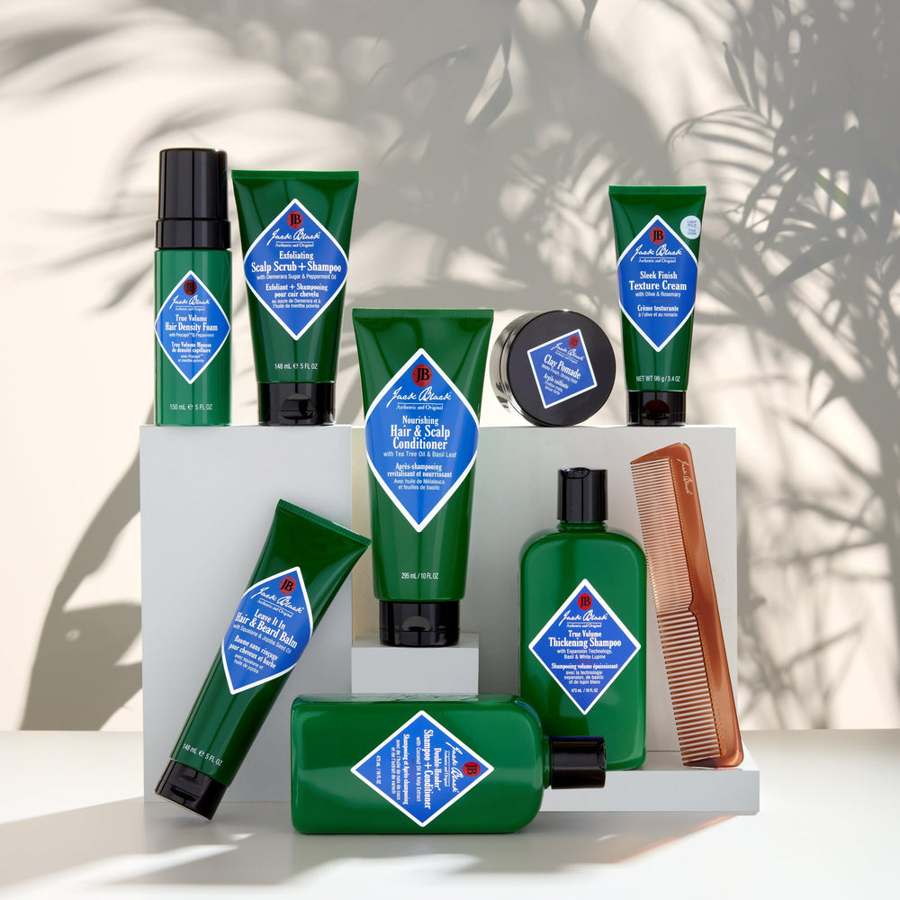 Jack Black Sleek Finish Texture Cream, coiffage quotidien, anti-frisottis naturel et efficace.