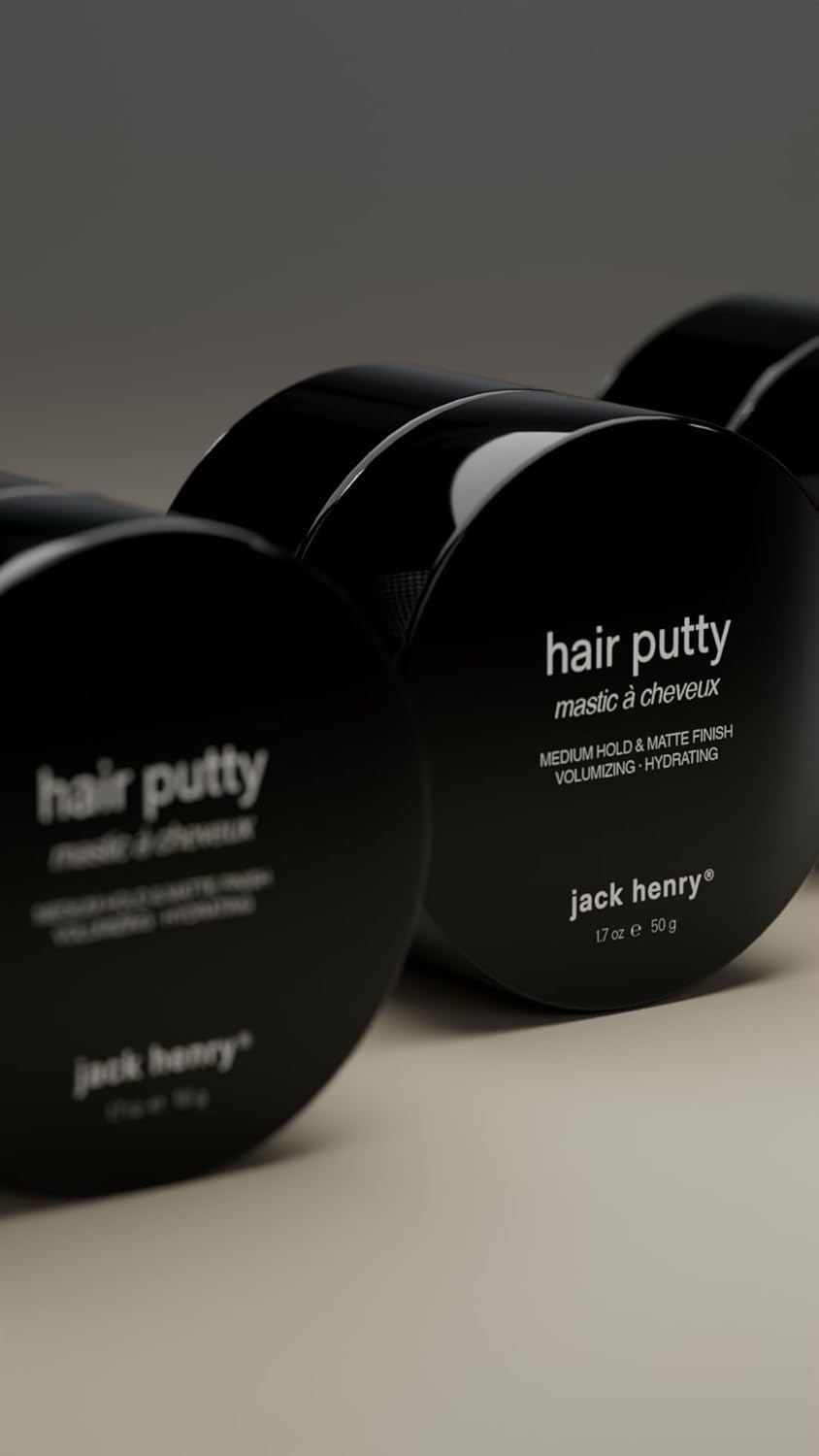 Jack Henry Hair Putty : coiffage matte durable avec volume sans lourdeur.