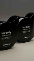 Jack Henry Hair Putty : coiffage matte durable avec volume sans lourdeur.