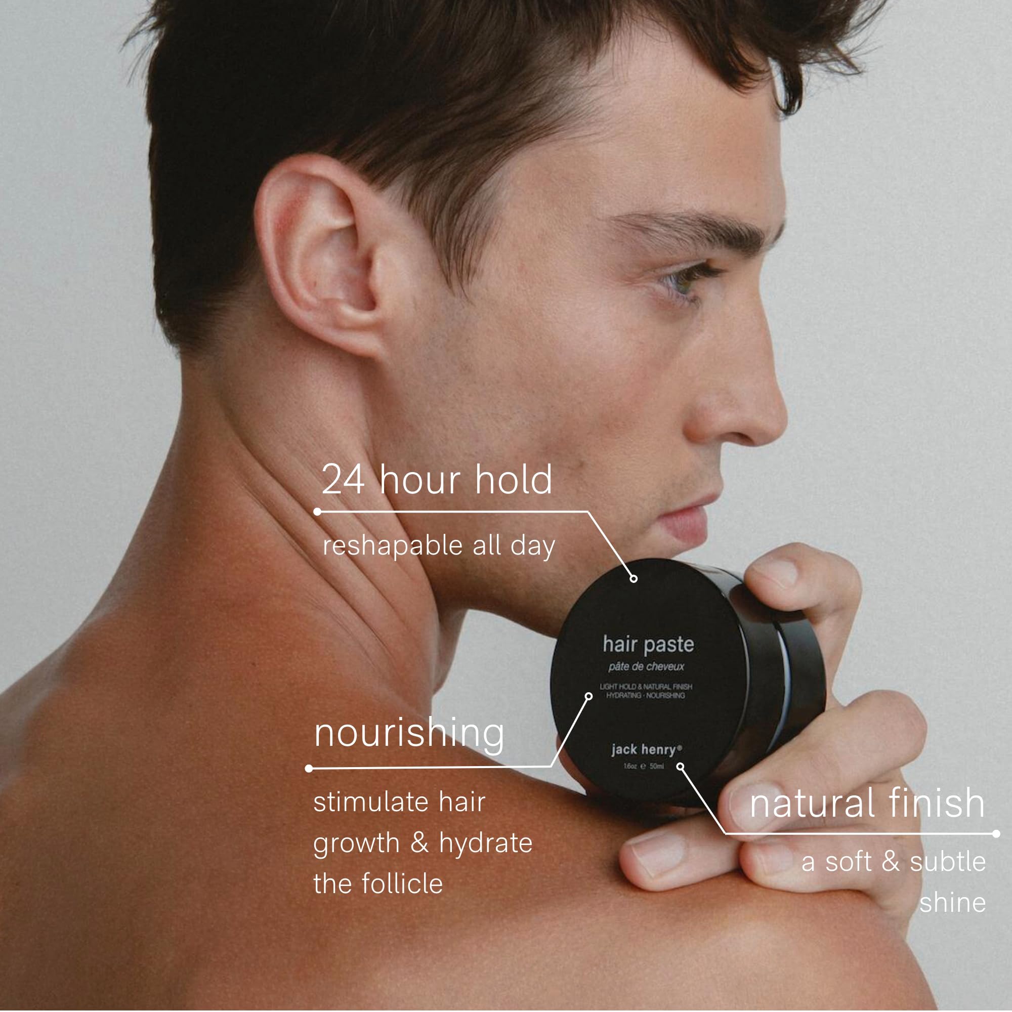 Jack Henry Pâte cheveux homme – convient à tous types et longueurs de cheveux