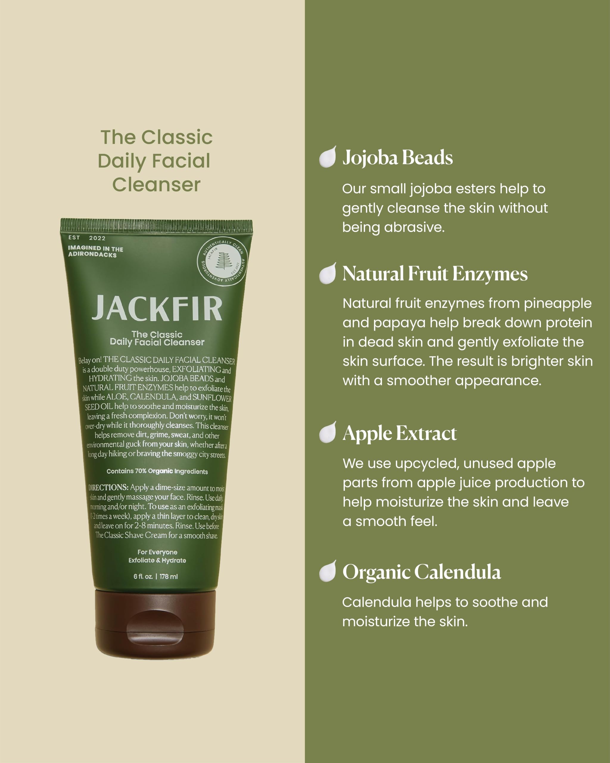 Perles de jojoba visibles – exfoliation douce avec le nettoyant Jackfir.