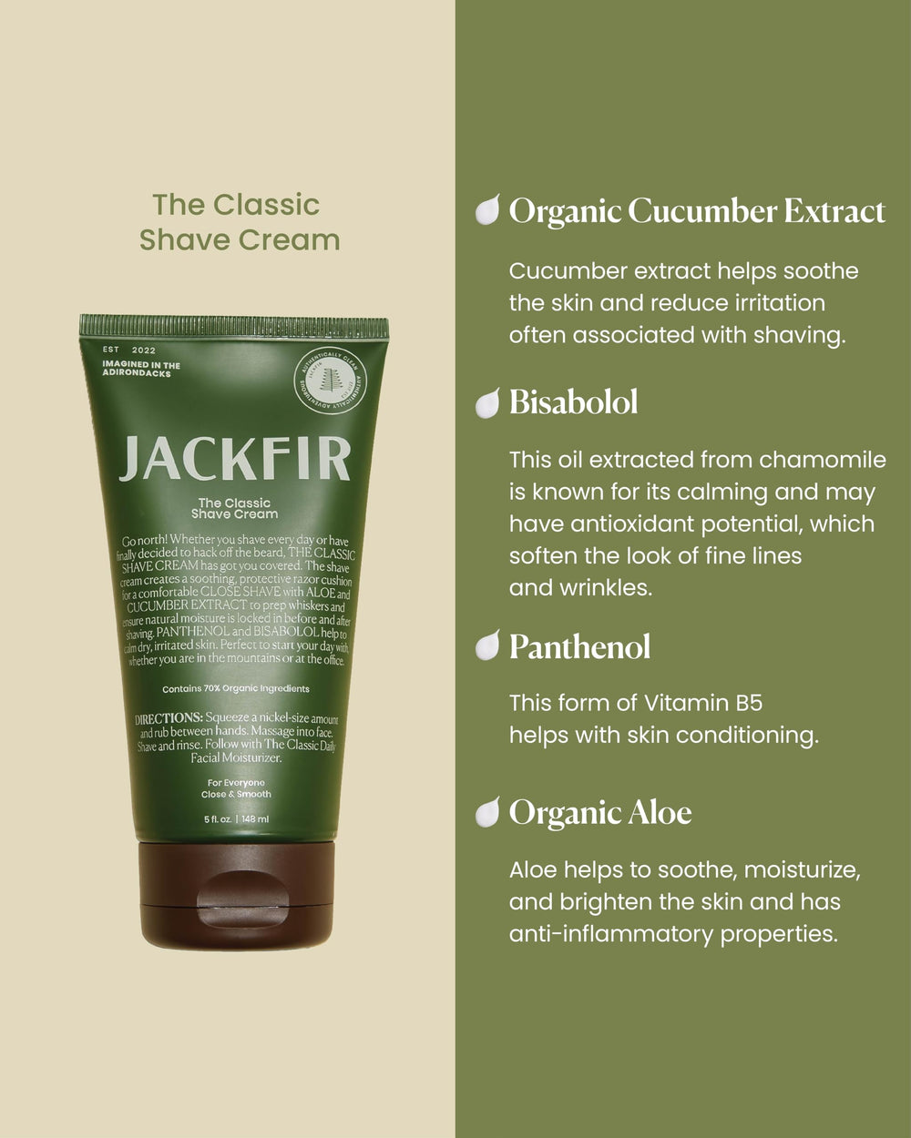 Crème Jackfir Classic: application fluide et mousse nourrissante pour une préparation idéale.
