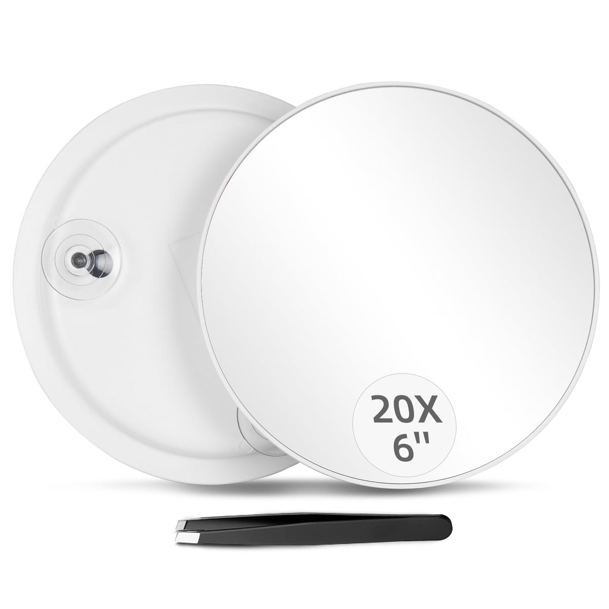 Miroir Jadazror 20x compact avec ventouses pour fixation fiable.