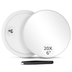 Miroir Jadazror 20x compact avec ventouses pour fixation fiable.