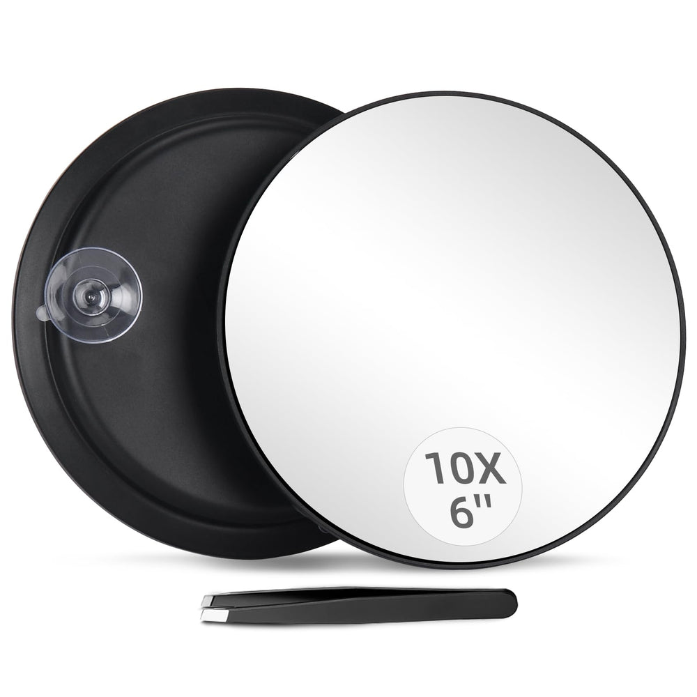 Miroir Jadazror avec loupe 10x et ventouses pour des détails nets.