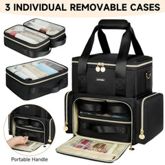 Jaffzora trousse beauté à double couches facilitant l'organisation des produits