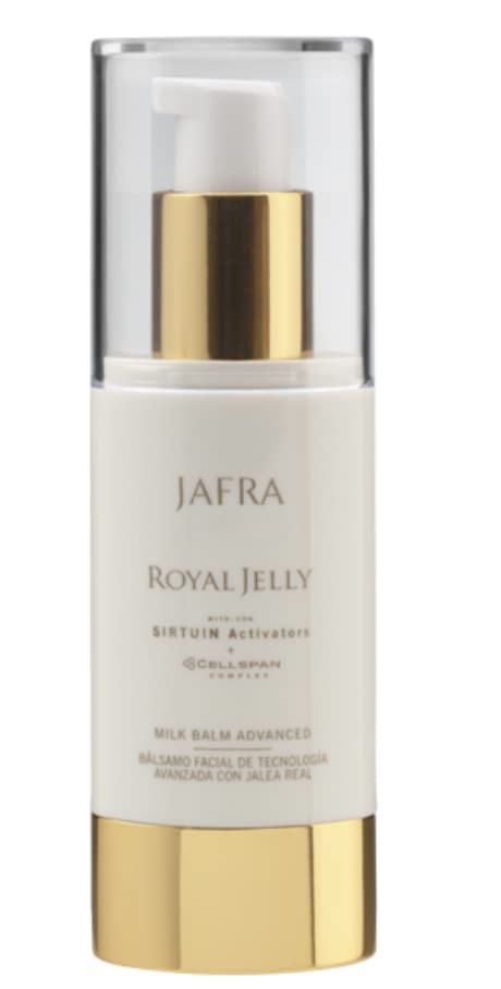 Texture soyeuse du JAFRA Gelee Royale Baume Lait Visage 1oz, confort après application.