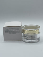 JAFRA Royal Revitalize Crème – etiquette élégante affichant ingrédients et mode d’emploi.