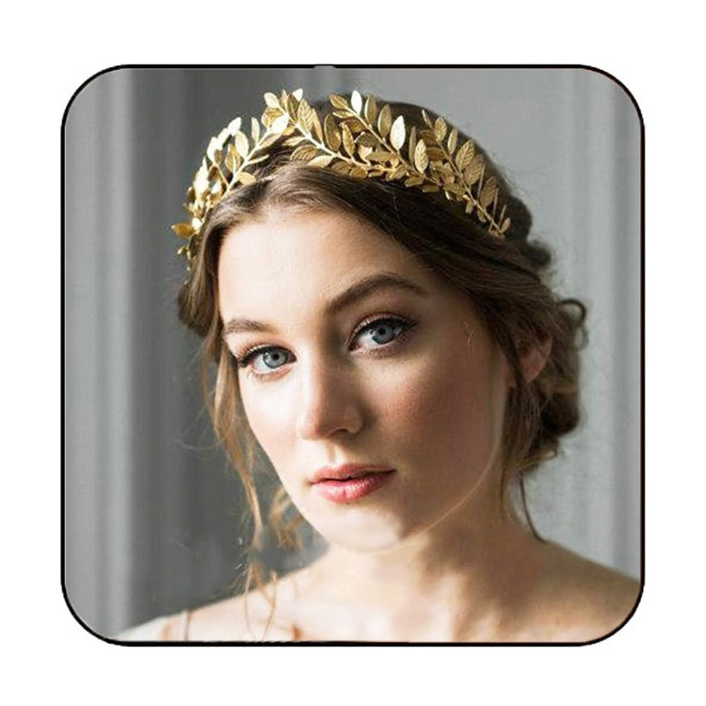 Couronne JAKAWIN feuilles d’or, élégance grecque pour coiffure.