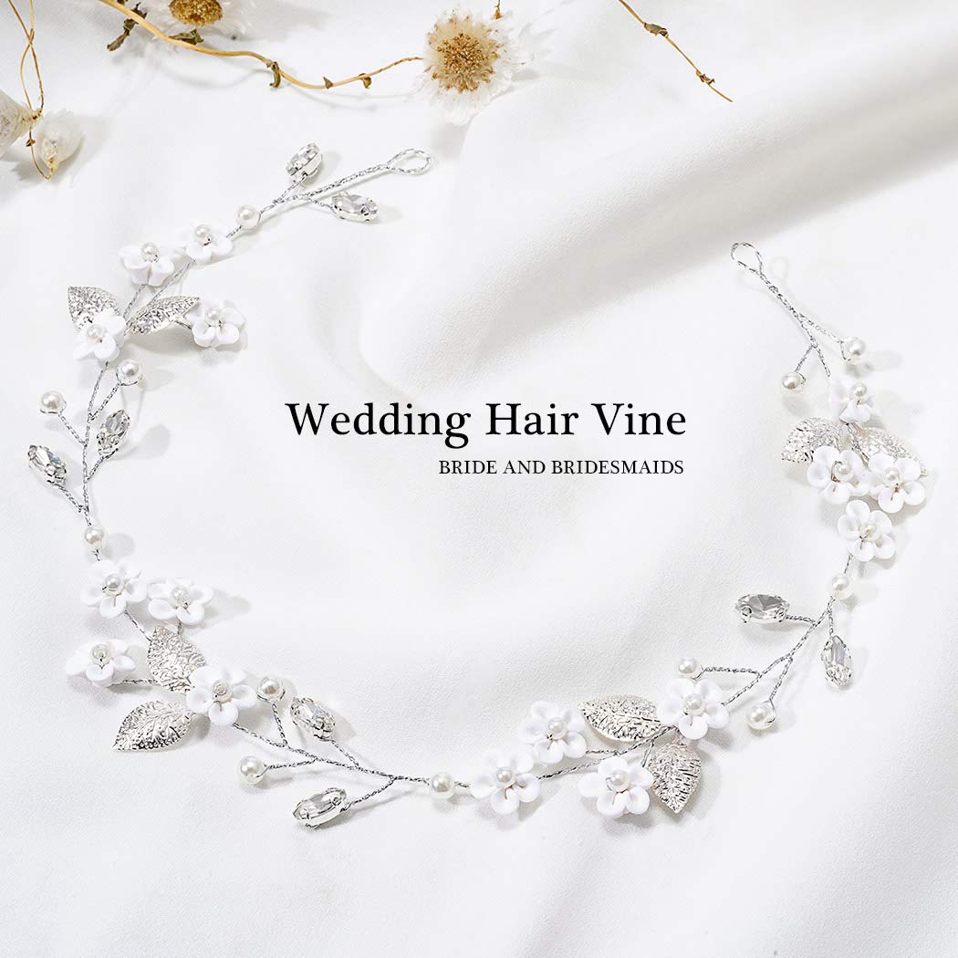 JAKAWIN HV103 ornnement-cheveux fleurs-perles-cristal, éclat subtil pour votre jour J.