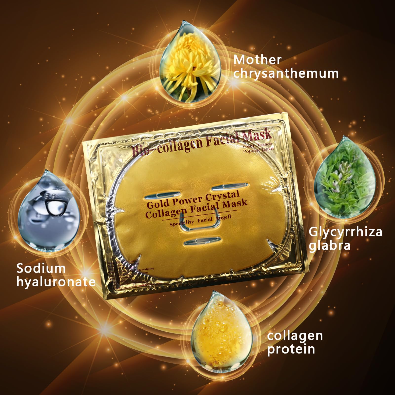 Jakuva 24k gold gel mask packaging highlighting premium at-home skincare.