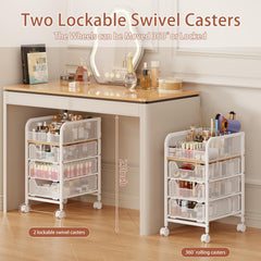 Chariot maquillage Jakyitvi tiroirs mesh 3 pour organisation claire.