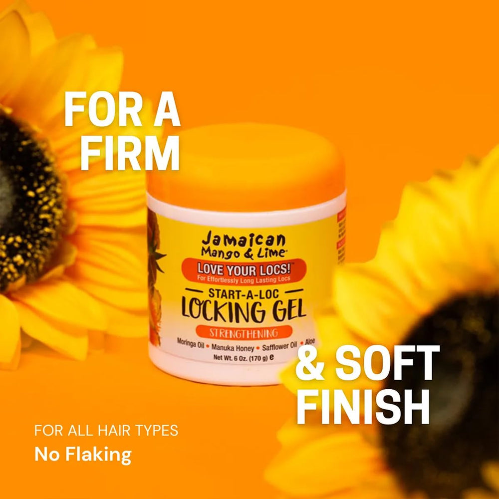 Jamaican Mango & Lime Start-A-Loc Gel contrôle les frisottis et offre une brillance naturelle.