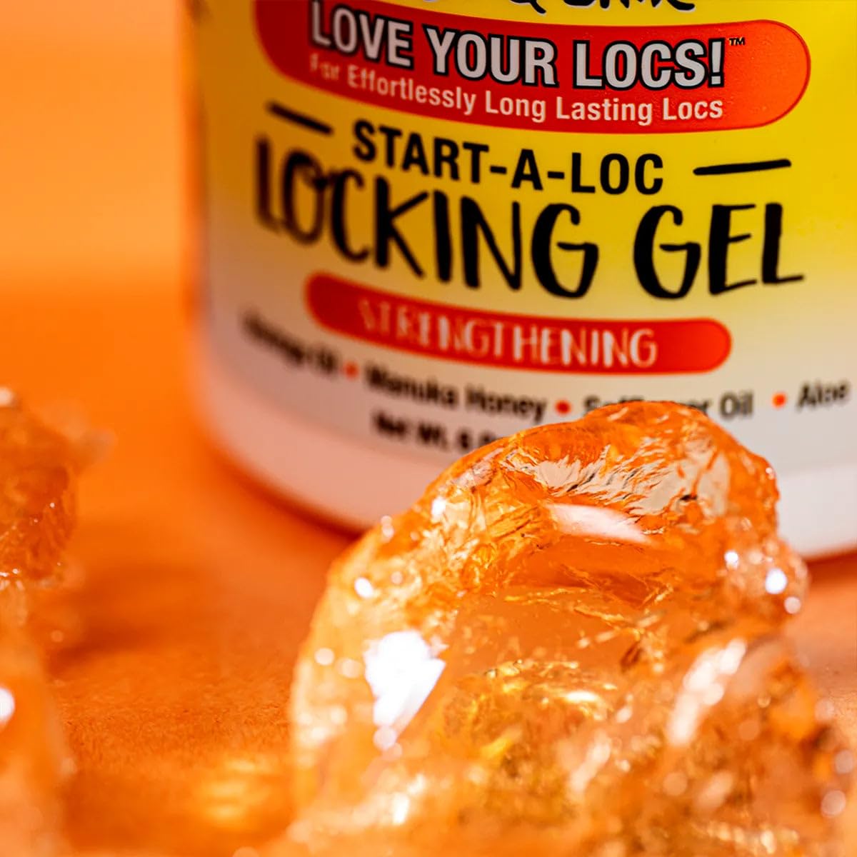 Jamaican Mango & Lime Start-A-Loc Gel finition propre sans flocons.
