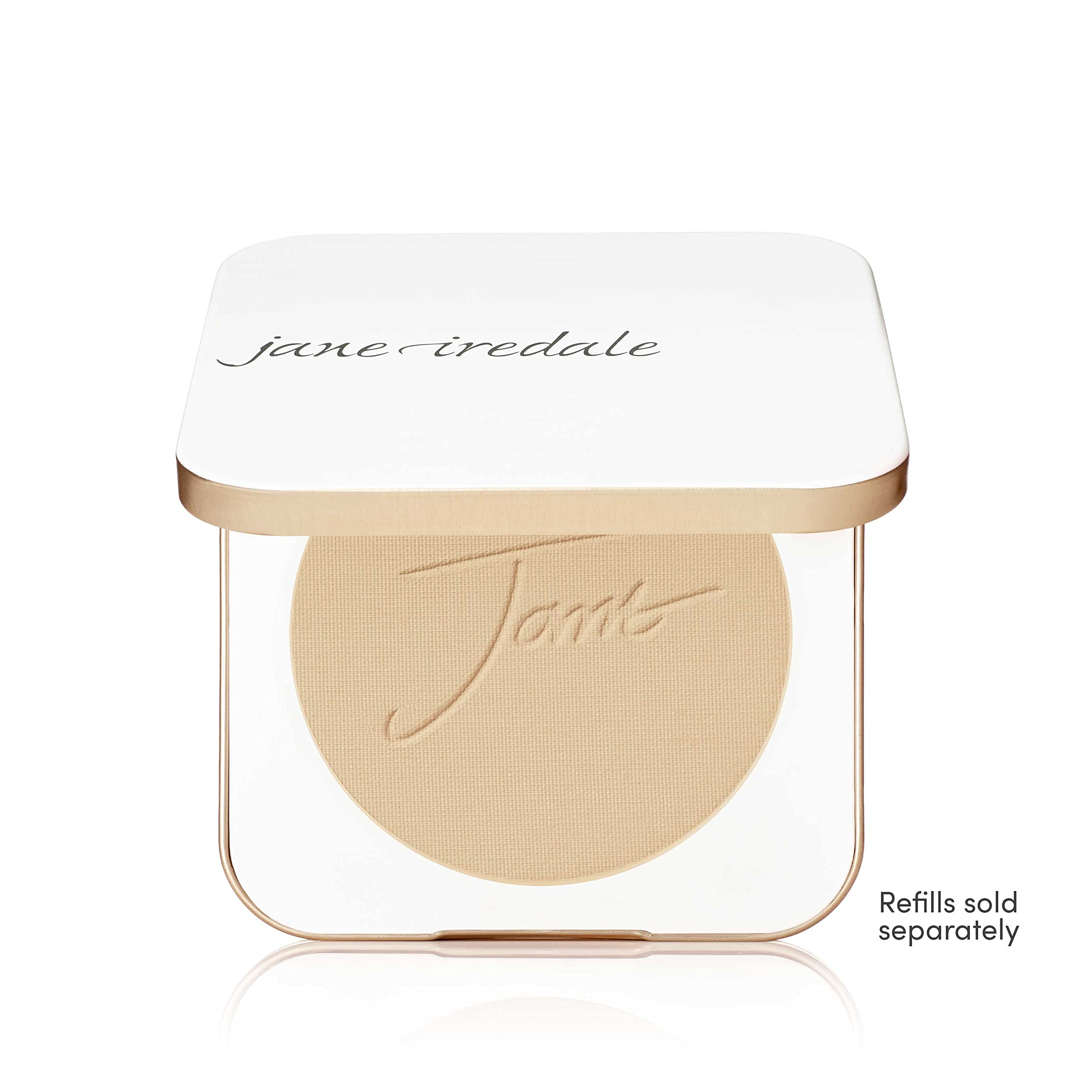 Jane Iredale Compact Rechargeable fermeture magnétique sécurise la poudre en voyage.