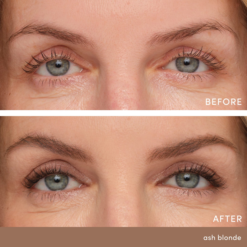 Texture crème du PureBrow Gel Ash Blonde pour une tenue naturelle.