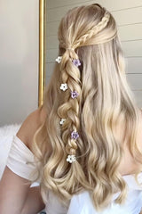 JANFUN pinces-cheveux-fleurs-mini lavande, parfaites pour cheveux moyennement épais et looks pastels.