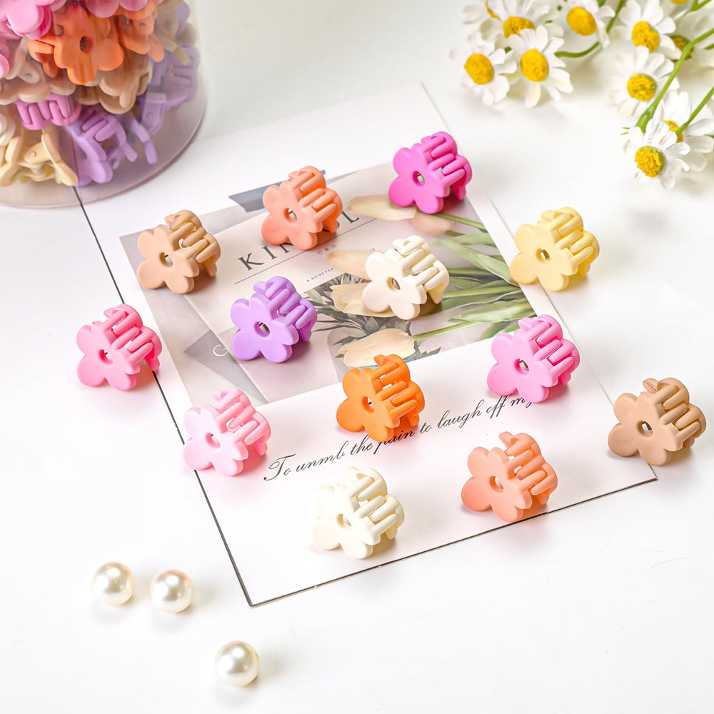 JANFUN pinces-cheveux-fleurs-mini pêche, apporte une touche estivale et pratique.