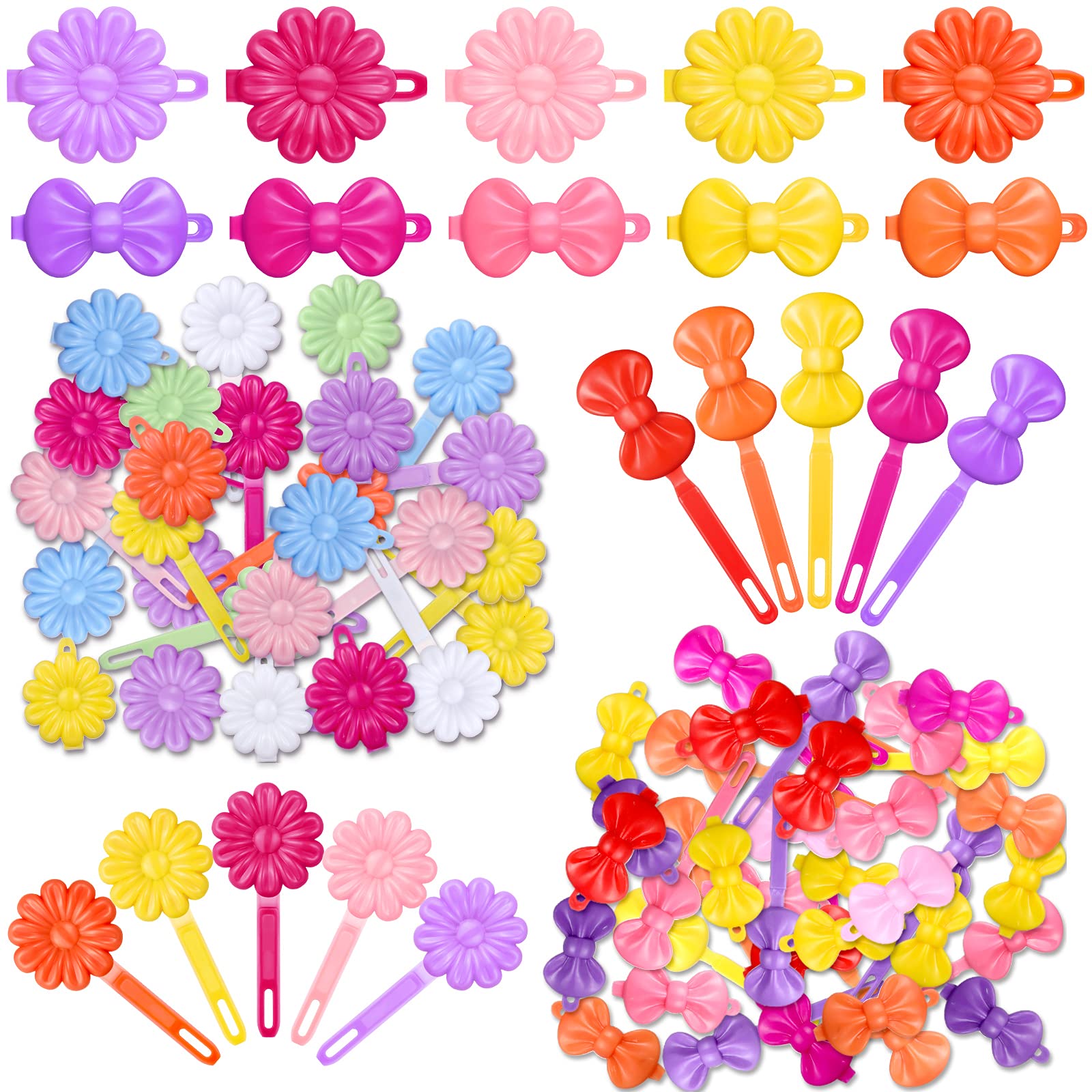Barrettes Janinka dessins animés multicolores pour cheveux, parfaites pour un look ludique.