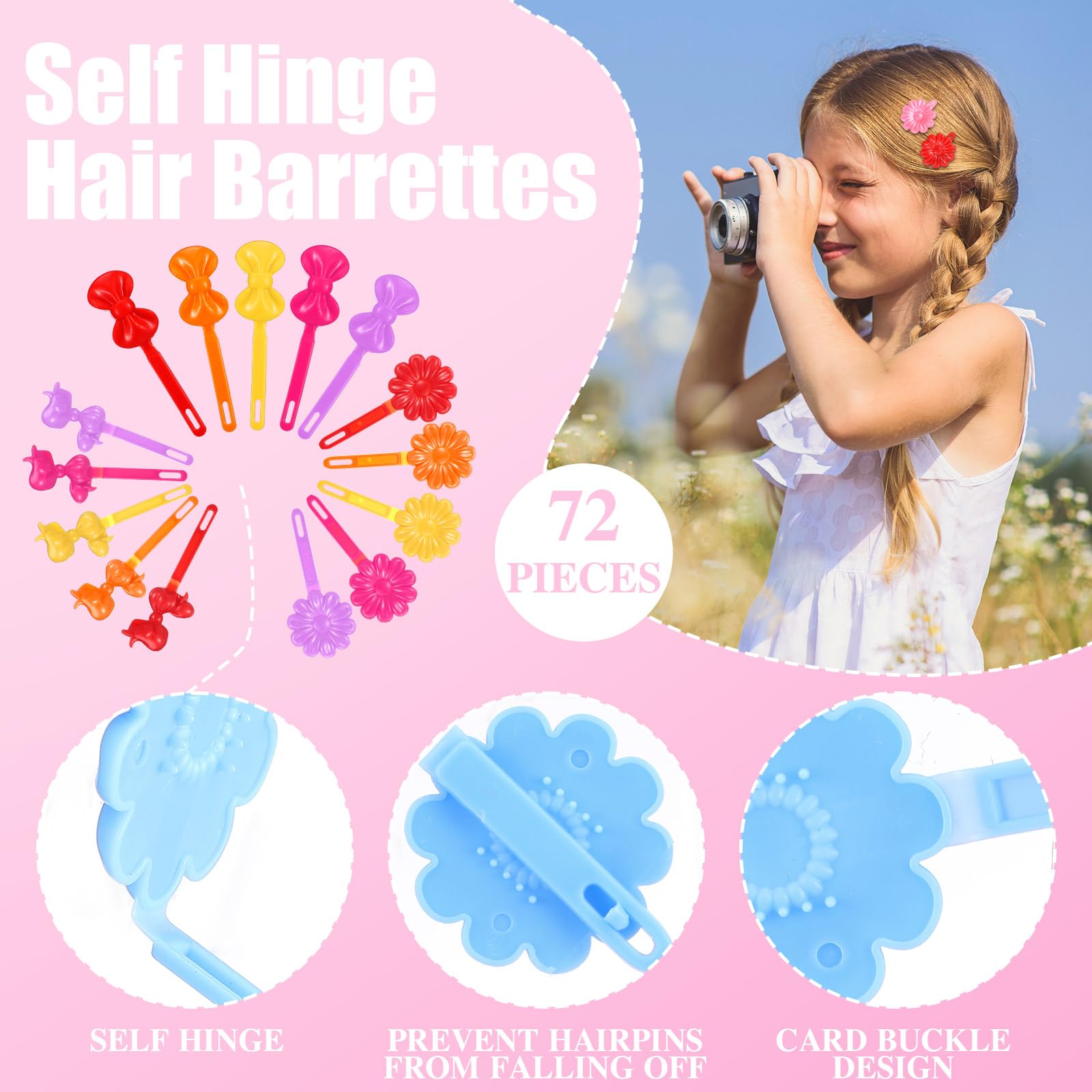 Barrettes Janinka en plastique résistant, réutilisables et faciles à assortir.