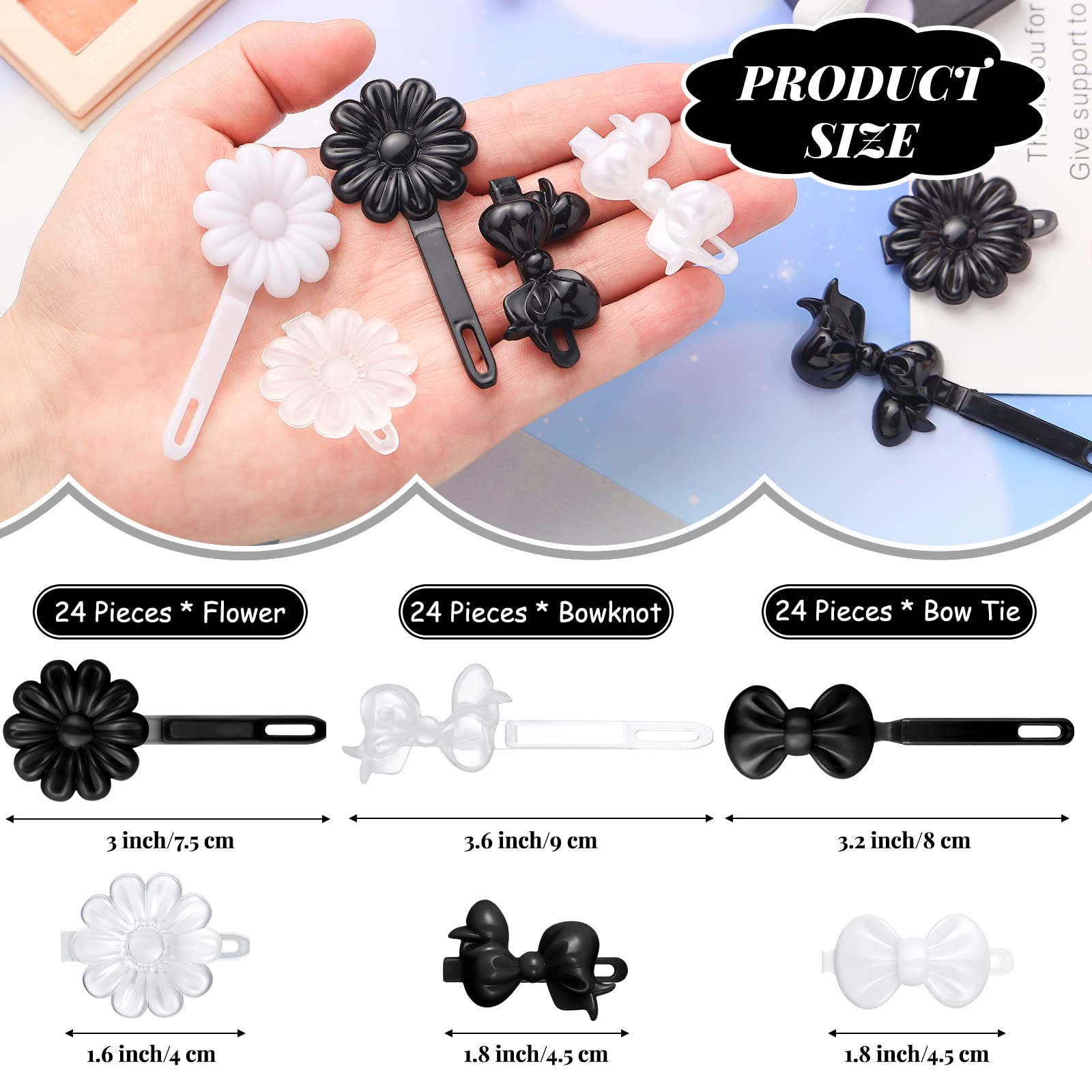 Pinces Janinka dessins animés noires, simples et durables pour toutes les occasions.