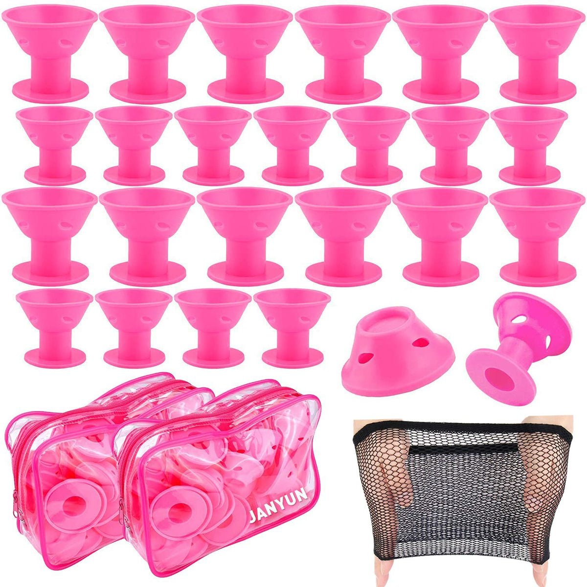 JANYUN boucleurs silicone gros pour boucles volumineuses pendant le sommeil