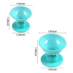 Rouleaux grands JANYUN silicone cyan pâle pour boucles volumineuses