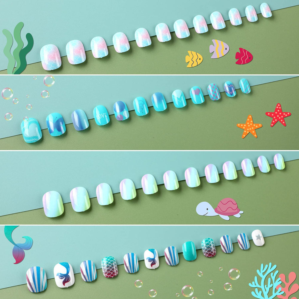 Ongles JANYUN degrade bleu : effet gradient doux et coordonné