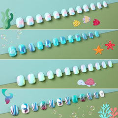 Ongles JANYUN degrade bleu : effet gradient doux et coordonné