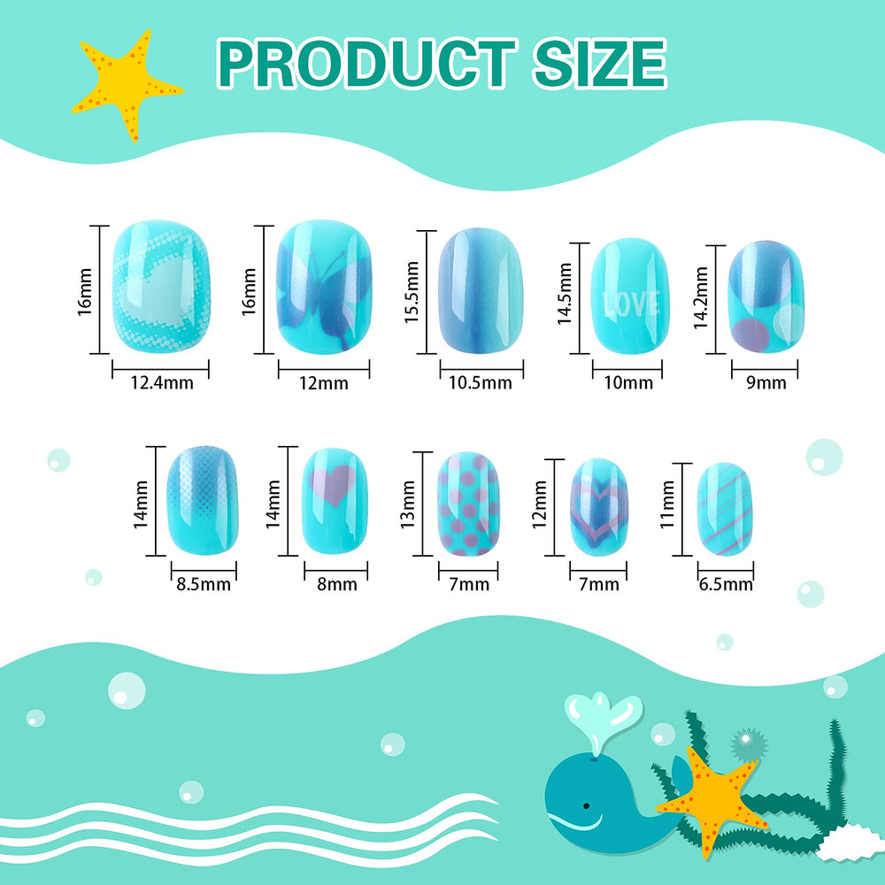 Ongles JANYUN ecaille-poisson bleu : motif brillant pour un atelier nail art