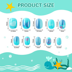 Ongles JANYUN ecaille-poisson bleu : motif brillant pour un atelier nail art